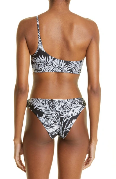 Shop Palm Angels Jungle Print One-shouder Bikini Top In Black White