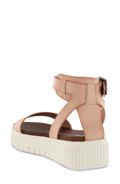 Mia Lunna Platform Ankle Strap Sandal In Blush