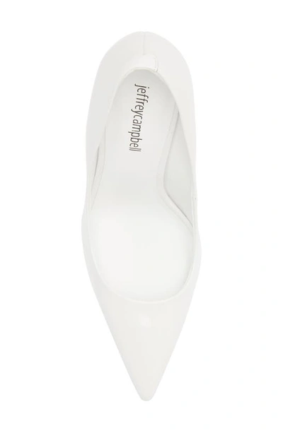 Jeffrey Campbell Trixy Pointed Toe Pump In White Patent