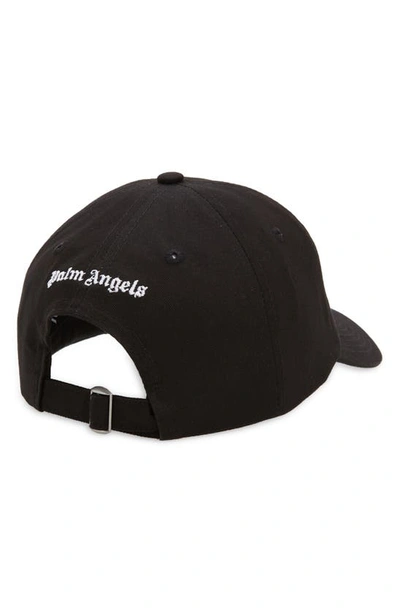 Shop Palm Angels Embroidered Logo Baseball Cap In Black/ White