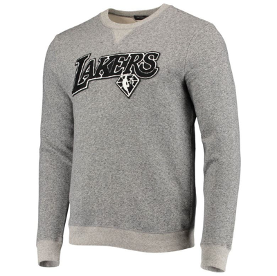 Shop Junk Food Heathered Gray Los Angeles Lakers Marled French Terry Pullover Sweatshirt In Heather Gray