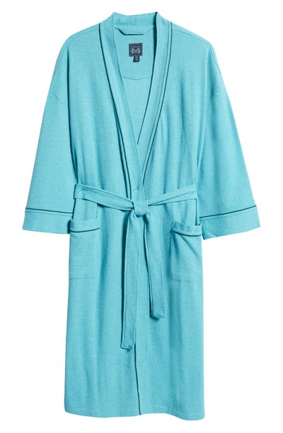Majestic Waffle Knit Robe In Peacock