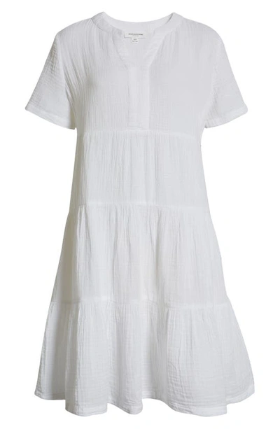 Shop Beachlunchlounge Kris Double Weave Tiered Cotton Dress In White