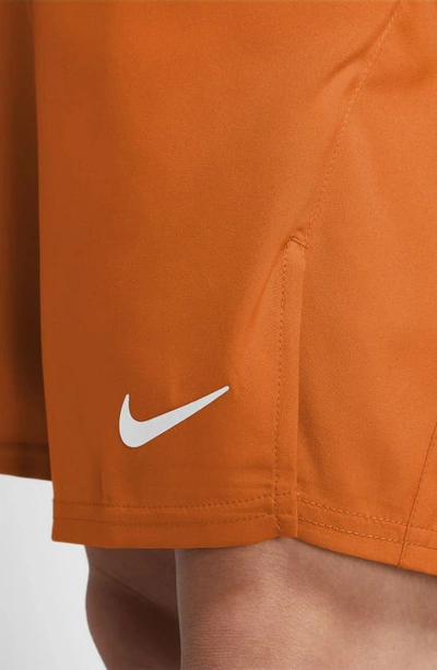 Shop Nike Court Dri-fit Victory Athletic Shorts In Magma Orange/ White