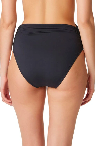 Bleu Rod Beattie Kore Shirred High Waist Bikini Bottoms In Black