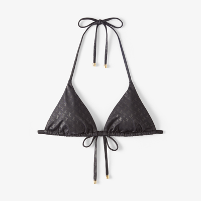Jimmy Choo Womens S200 Black/black Ariah Logo-print Bikini Top In S200 Black/black