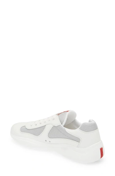 Shop Prada America's Cup Sneaker In White/ Silver