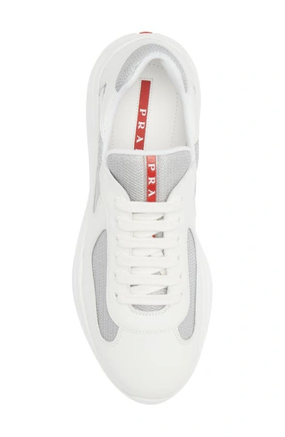 Shop Prada America's Cup Sneaker In White/ Silver