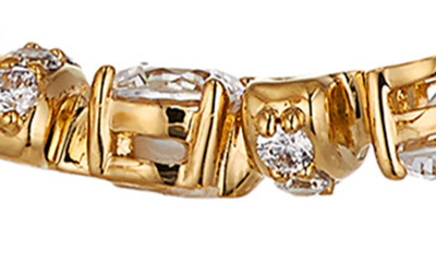 Shop Nadri Freya Crystal Deco Large Hoop Earrings In Gold