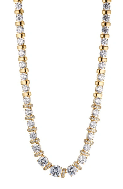 Shop Nadri Freya Crystal Deco Collar Necklace In Gold