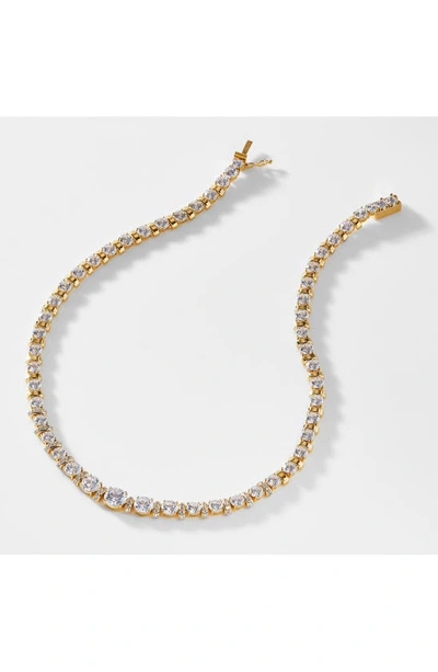 Shop Nadri Freya Crystal Deco Collar Necklace In Gold