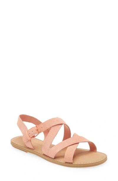 Shop Toms Sicily Flat Sandal In Orange Pink