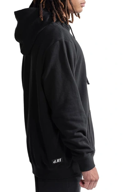 Shop D.rt Holla Convertible Logo Hoodie In Black