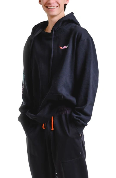 Shop D.rt Notorious  Convertible Graphic Hoodie In Black