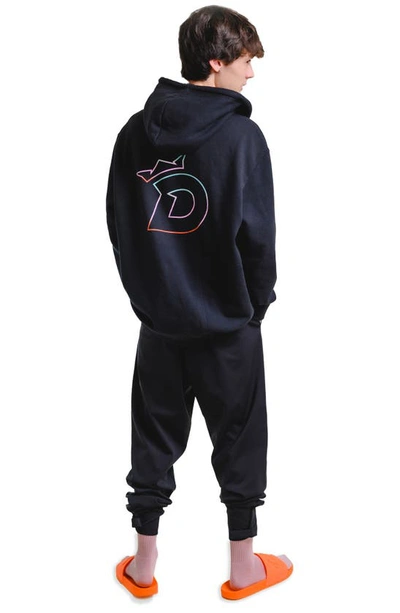 Shop D.rt Notorious  Convertible Graphic Hoodie In Black