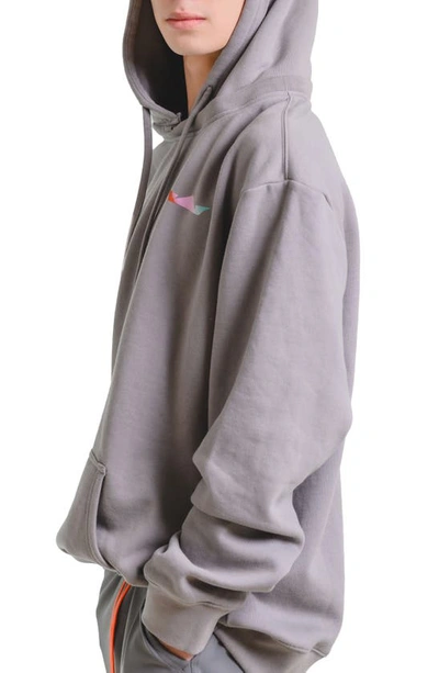 Shop D.rt Notorious  Convertible Graphic Hoodie In Grey