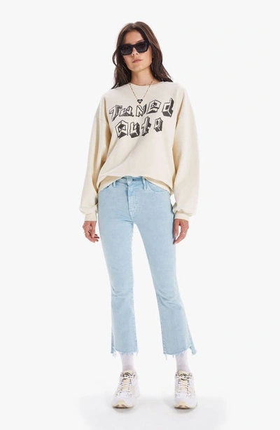Shop Mother The Drop Square Stargazer Cotton Graphic Sweatshirt In Tuo Tuned Out