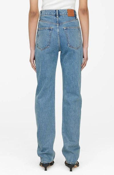 Shop Anine Bing Frances Nonstretch Straight Leg Jeans In Blue