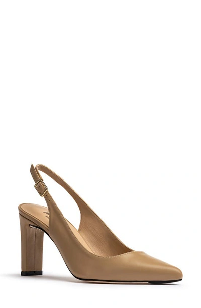 Shop Jon Josef Perla Pointed Toe Pump In Dark Nude Leather