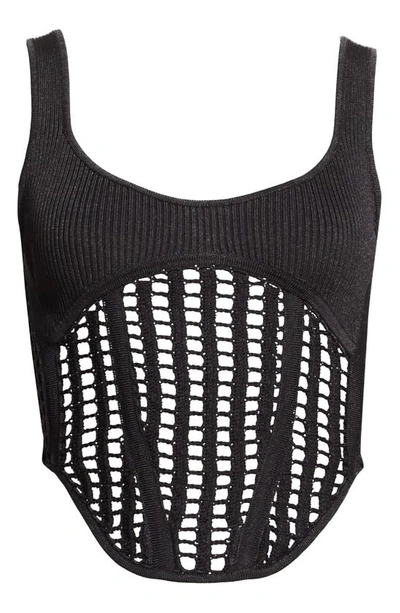 Shop Dion Lee Net Crochet Tank In Black