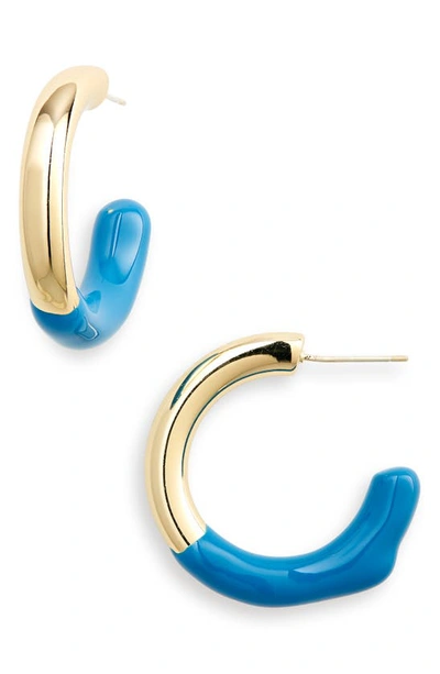 Shop Petit Moments Color Drip Hoop Earrings In Blue