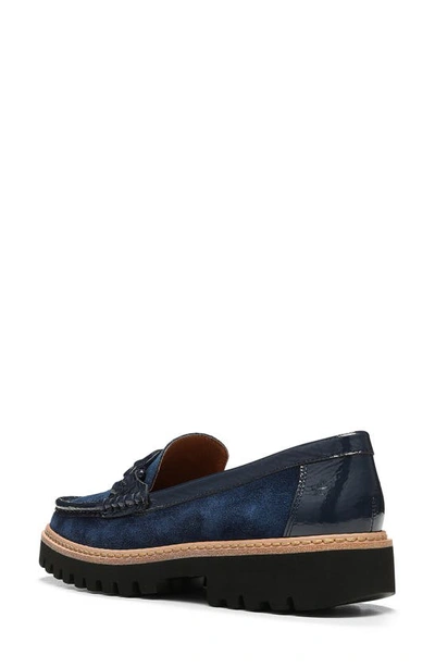 Shop Donald Pliner Helioci Moc Toe Loafer In Navy