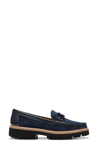 Shop Donald Pliner Helioci Moc Toe Loafer In Navy