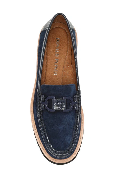 Shop Donald Pliner Helioci Moc Toe Loafer In Navy