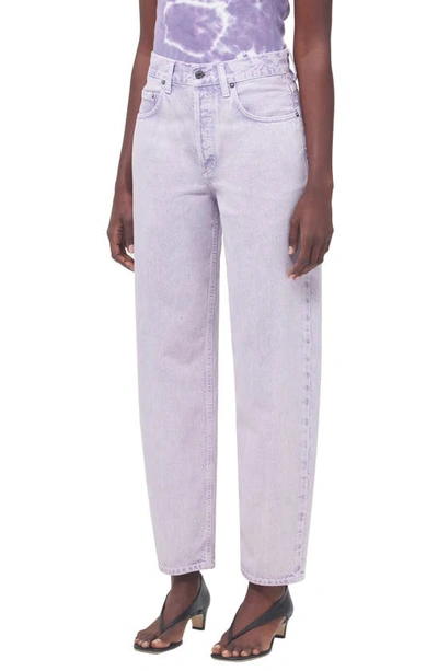 Shop Agolde Organic Cotton Tapered Baggy Jeans In Electric