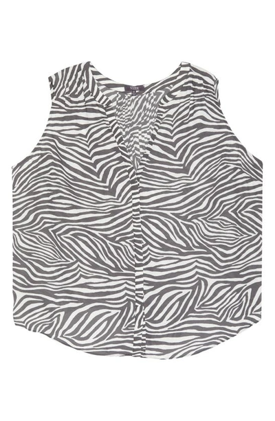 Shop Nydj Print Sleeveless Pleat Back Top In Metro Zebra