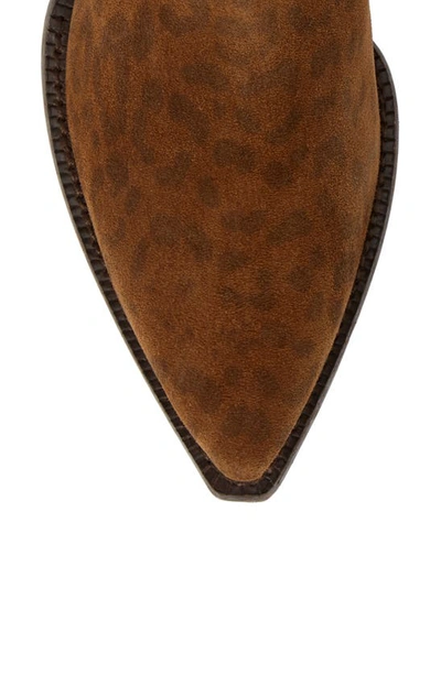 Saint Laurent Lukas Western Leopard-print Suede Boots In Brown