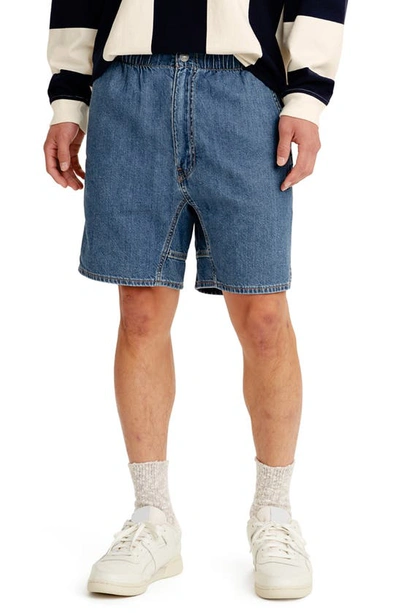 Shop Levi's Stay Loose Denim Boxer Shorts In Fancy Stone Short