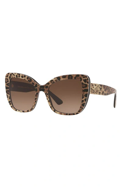 Shop Dolce & Gabbana 54mm Gradient Butterfly Sunglasses In Black Brown