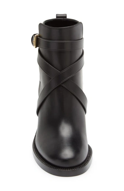 Burberry Pryle Check-print Leather Heeled Ankle Boots In Black-archive Beige