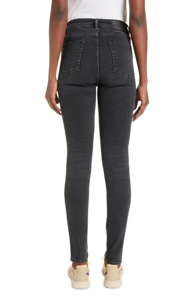 Shop Acne Studios Peg High Waist Skinny Jeans In Used Black