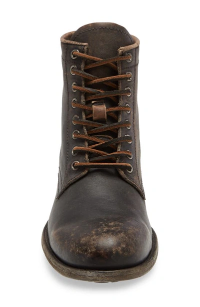 Shop Frye Tyler Plain Toe Boot In Black Brushoff Leather