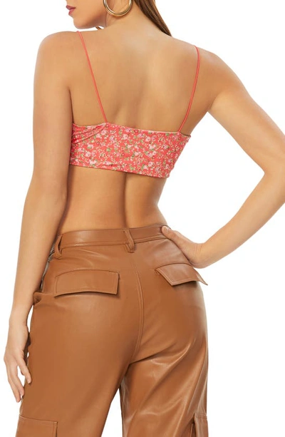Shop Afrm Penny Reversible Crop Top In Red Ditsy
