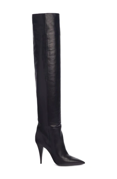 Shop Saint Laurent Kiki Over The Knee Boot In Black Leather