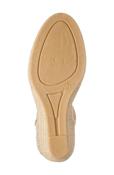 Shop Toni Pons 'caldes' Linen Wedge Sandal In Coral Fabric