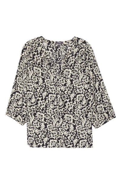 Shop Nydj Semisheer Pintuck Blouse In Richland Tapestry