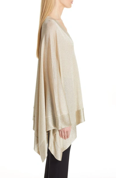 Shop Missoni Metallic Poncho Sweater In Gold