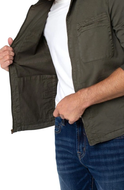 Shop Liverpool Los Angeles Zipper Shirt Jacket In Military Olive