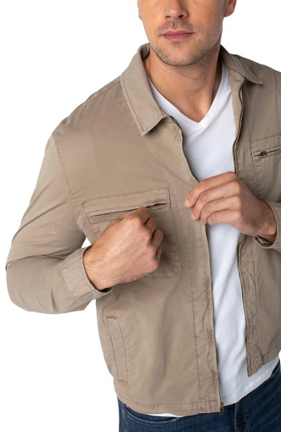 Shop Liverpool Los Angeles Zipper Shirt Jacket In Warm Khaki