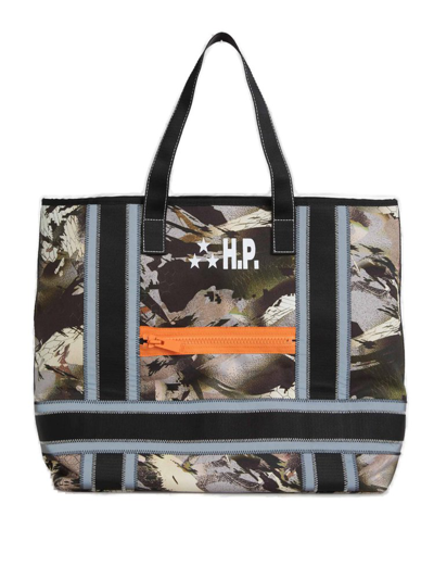 Shop Heron Preston Logo Printed Top Handle Bag In Multi