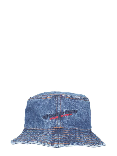Shop Diesel Washed Denim Bucket Hat In Blue