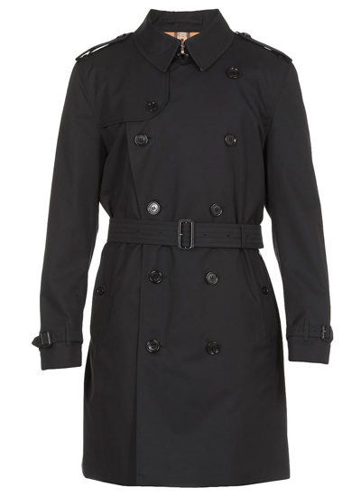 Burberry Cotton Gabardine Trench Coat In Blue | ModeSens