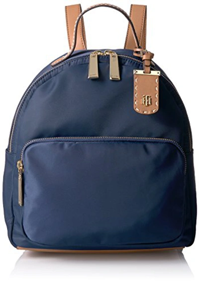 Tommy Hilfiger Julia Small Dome Backpack In Tommy Navy/brown | ModeSens