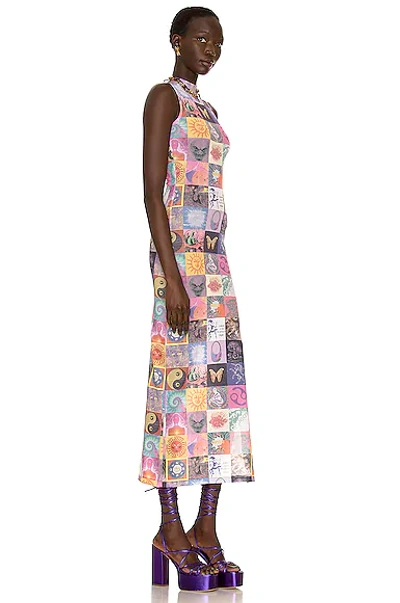 Shop Coperni Blotter Print Mesh Dress In Multicolor