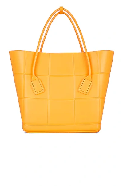 Shop Bottega Veneta Medium Arco Shopping Tote Bag In Tangerine & Silver