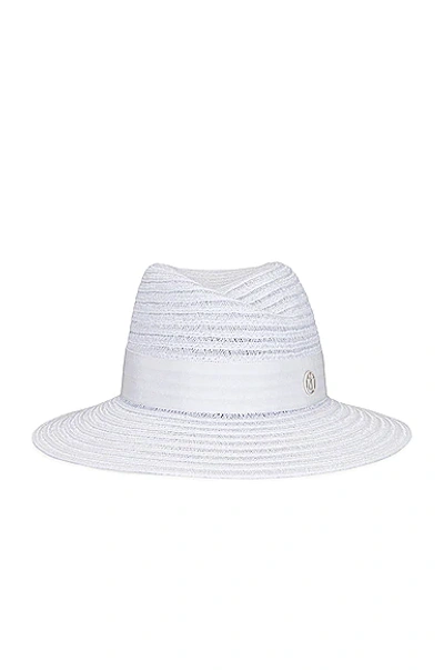 Shop Maison Michel Virginie Straw Timeless Colored Canapa Hat In White